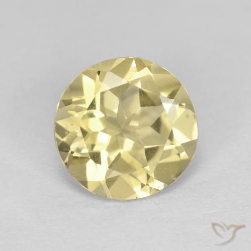 1.56 ct Yellow Golden Beryl Stone, Natural Golden Beryl in Round Facet Shape for Sale