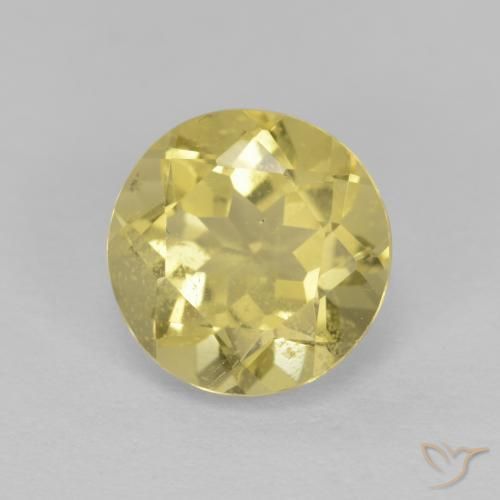 1.80 ct Yellow Golden Beryl Stone, Natural Golden Beryl in Round Facet Shape for Sale