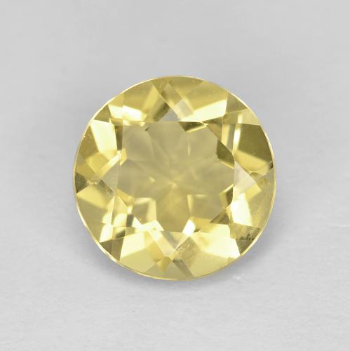 8.1mm Round Yellow Golden Beryl from Madagascar, Weight of 1.54ct, Natural untreated Gemstone in VS Clarity, 1pc Round Facet Golden Beryl - Color: Light Yellow, Mohs Hardness of 7.5 - 8 suitable for daily wear jewelry, Photo A