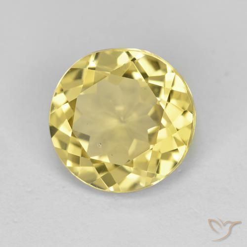 2.23 ct Yellow Golden Beryl Stone, Natural Golden Beryl in Round Facet Shape for Sale