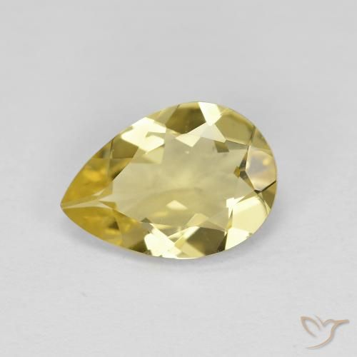 1,46 ct birnenschliff Goldener Beryll aus Madagaskar, Größe: 9,9 x 7,1mm, Reinheit: VVS-VS, Garantiert echter Edelstein, 1 Stück Goldener Beryll in Hellgelb Farbe, Mohs-Härte von 7,5 - 8 Geeignet für den täglichen Gebrauch im Schmuck, Photo A