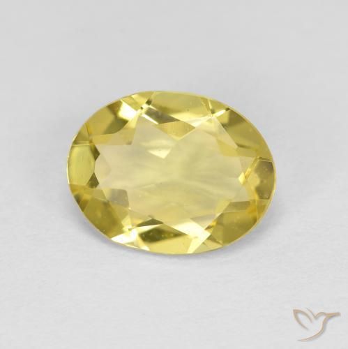1.38 ct Yellow Golden Beryl Stone, Natural Golden Beryl in Oval Facet Shape for Sale