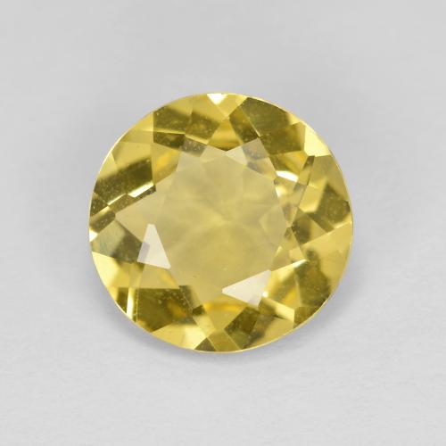 9,1mm gelber Goldener Beryll im Rundschliff aus Madagaskar, Gewicht 1,93 ct, Garantiert echter Edelstein in VS Reinheit, 1 Stück Goldener Beryll - die Farbe ist Mittelgelb, Mohs-Härte von 7,5 - 8 Geeignet für den täglichen Gebrauch im Schmuck, Photo A