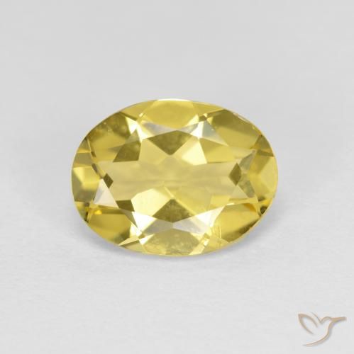 Berillo dorato 8,9 x 6,8mm giallo Ovale sfaccettato dal Madagascar, peso di 1,47 ct, gemma naturale non trattati in purezza VVS, 1 pezzo Berillo dorato - Colore: Giallo, durezza Mohs di 7,5 - 8 adatto per gioielli da indossare ogni giorno, Photo A