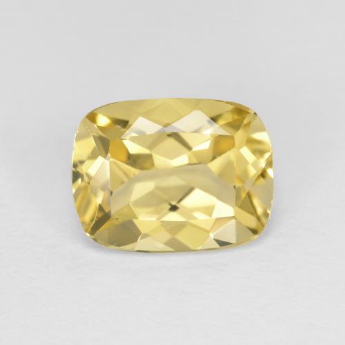 Béryl doré Jaune cushion-cut 8,8 x 6,7mm de Madagascar, poids de 1,69 ct, pierre gemme naturelle Non traité de pureté VS, 1 pièce de béryl doré, couleur : Jaune Dijon, dureté de Mohs de 7.5 à 8 convient aux bijoux de tous les jours, pierre de sagesse, Photo A