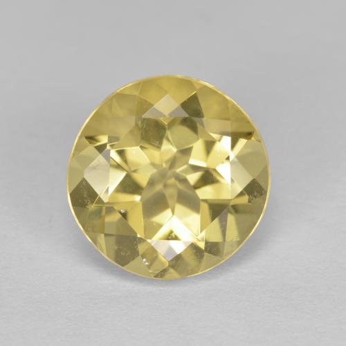 2.02 ct Yellow Golden Beryl Gemstone, Golden Beryl Gem in Round Facet Shape for Sale.