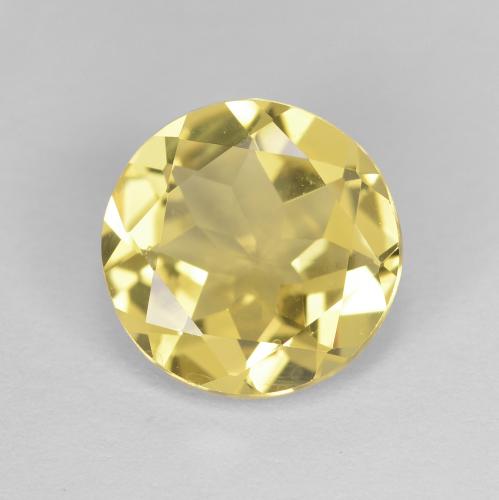 1,6 ct runder Goldener Beryll aus Madagaskar, Größe: 8,3mm, Reinheit: VVS, Garantiert echter Edelstein, 1 Stück Goldener Beryll in Hell Gold Farbe, Mohs-Härte von 7,5 - 8 Geeignet für den täglichen Gebrauch im Schmuck, Photo A