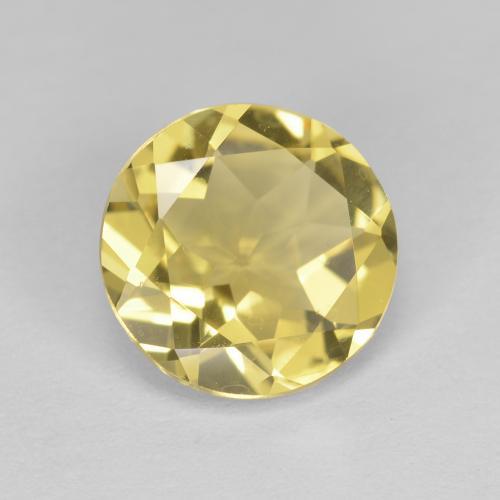 1.60 ct Yellow Golden Beryl Stone, Natural Golden Beryl in Round Facet Shape for Sale