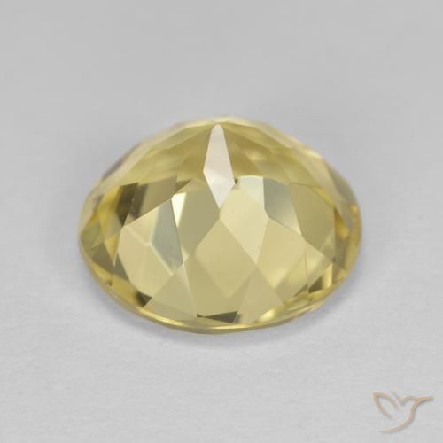 Golden Beryl Gemstone in 9 mm (calibrated) Size for Sale, Golden Beryl Stone in Light Yellow Color