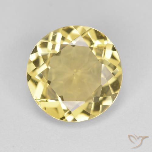 2.09ct Natural Light Golden-Yellow Golden Beryl, Round, VVS