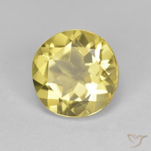1.90 ct Yellow Golden Beryl Stone, Natural Golden Beryl in Round Facet Shape for Sale