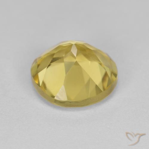 Golden Beryl Gemstone in 8 mm (calibrated) Size for Sale, Golden Beryl Stone in Medium-Light Yellow Color