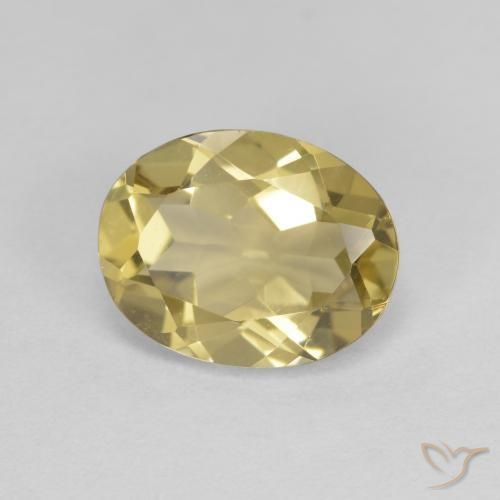 1.78 ct Yellow Golden Beryl Stone, Natural Golden Beryl in Oval Facet Shape for Sale