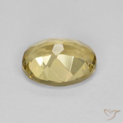 Golden Beryl Gemstone in 9 x 7 mm (calibrated) Size for Sale, Golden Beryl Stone in Dijon Yellow Color