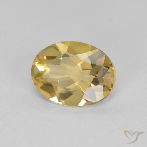 1.34 ct Golden Golden Beryl Stone, Natural Golden Beryl in Oval Facet Shape for Sale