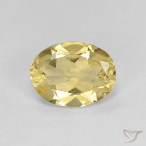 1.67ct Natural Light Gold Golden Beryl, Oval, VS