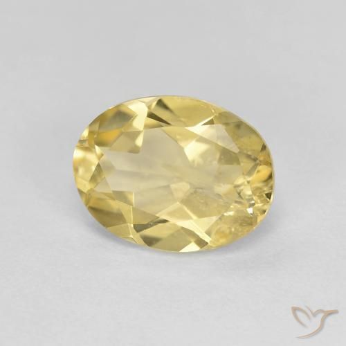 1.67 ct Yellow Golden Beryl Stone, Natural Golden Beryl in Oval Facet Shape for Sale