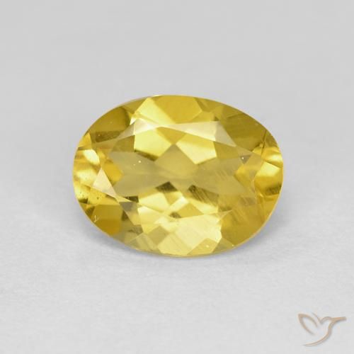 Berilo Dorado Amarillo Ovalada de 9,2 x 7mm de Madagascar, peso de 1.72 ct, piedra preciosa natural No tratado en VS Clarity, Berilo Dorado Forma ovalada de 1 pieza - Color: Amarillo medio, dureza Mohs de 7.5 - 8 Adecuado para joyas de uso diario, Photo A
