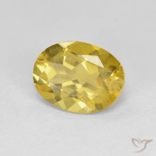 1.72 ct Yellow Golden Beryl Stone, Natural Golden Beryl in Oval Facet Shape for Sale