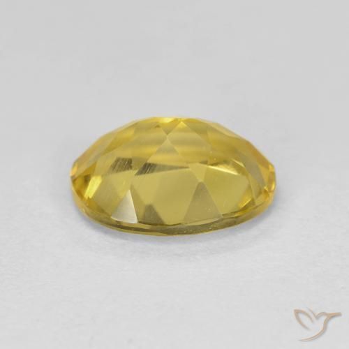 Golden Beryl Gemstone in 9 x 7 mm (calibrated) Size for Sale, Golden Beryl Stone in Medium Yellow Color