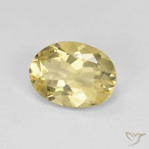 1.61 ct Yellow Golden Beryl Stone, Natural Golden Beryl in Oval Facet Shape for Sale