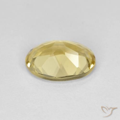 Golden Beryl Gemstone in 9 x 7 mm (calibrated) Size for Sale, Golden Beryl Stone in Light Golden-Yellow Color