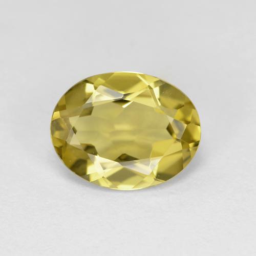 Medium Yellow Золотой Берилл Камень - 1.6ct Фасетный Овал (ID: 603848)