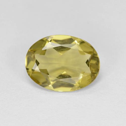 1.55 ct Yellow Golden Beryl Gemstone, Golden Beryl Gem in Oval Facet Shape for Sale.