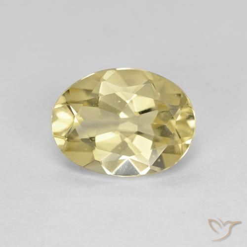 9 x 6,8mm ovaler gelber Goldener Beryll aus Madagaskar, Gewicht von 1,6 ct, natürlicher Edelstein in VVS Reinheit, 1 Stück ovaler Goldener Beryll - Farbe: Helles Erdgelb, Mohs-Härte von 7,5 - 8 Geeignet für den täglichen Gebrauch im Schmuck, Photo A