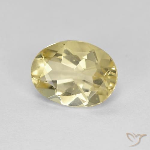 1.60 ct Yellow Golden Beryl Stone, Natural Golden Beryl in Oval Facet Shape for Sale