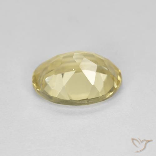Golden Beryl Gemstone in 9 x 7 mm (calibrated) Size for Sale, Golden Beryl Stone in Light Earthy Yellow Color