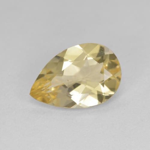 1.42 ct Yellow Golden Beryl Gemstone, Golden Beryl Gem in Pear Facet Shape for Sale.