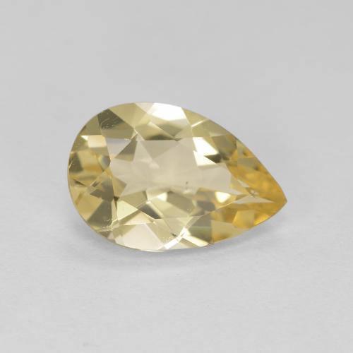 1.42 ct Yellow Golden Beryl Stone, Natural Golden Beryl in Pear Facet Shape for Sale