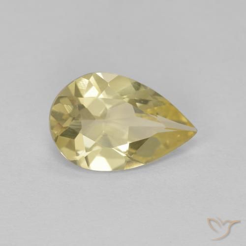1.05 ct Yellow Golden Beryl Stone, Natural Golden Beryl in Pear Facet Shape for Sale