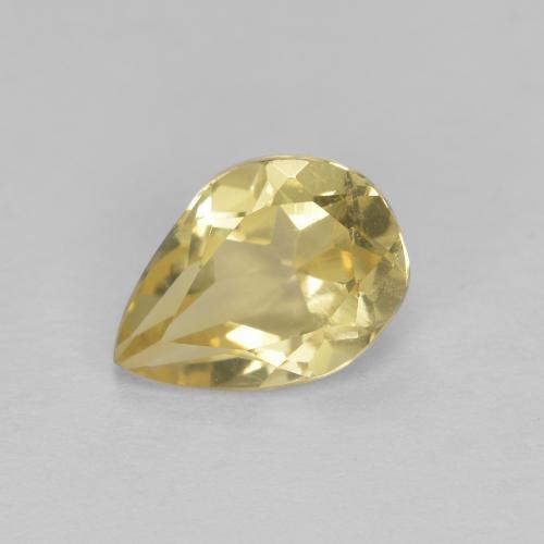 Jaune terreux Béryl doré gemme - 1ct Poire facette (ID: 604003)