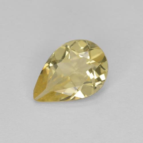 Amarillo medio Berilo Dorado Gema - 0.9ct Corte en forma de pera (ID: 604008)