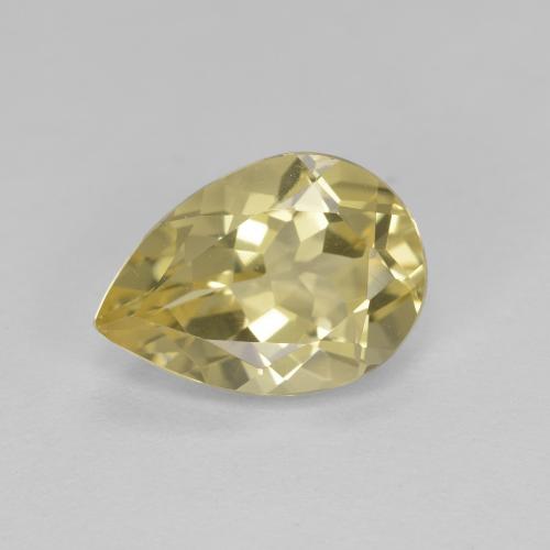 1.86ct Pear Facet Yellow Golden Beryl from Madagascar, Dimension 10.1 x 7.1mm, VVS Clarity, Natural untreated gemstone, 1pc Golden Beryl in Dijon Yellow Color, Mohs Hardness of 7.5 - 8 suitable for daily wear jewelry, Photo A