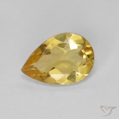1.45 ct Pear Cut Golden Beryl, 10.2 x 7 mm From Madagascar, Photo A