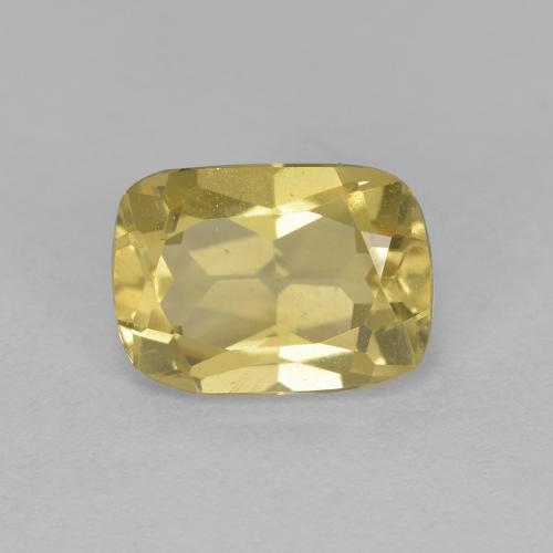 7.9 x 5.7mm Cushion Golden Golden Beryl from Madagascar, Weight of 1.28ct, Natural untreated Gemstone in VVS Clarity, 1pc Cushion-cut Golden Beryl - Color: Golden-yellow, Mohs Hardness of 7.5 - 8 suitable for daily wear jewelry, Photo A