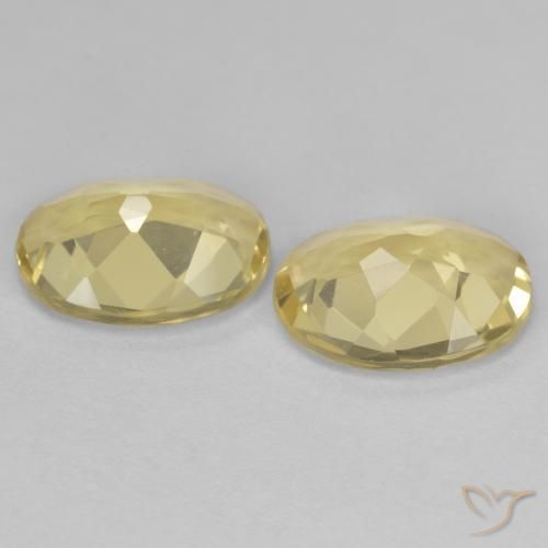 Golden Beryl Gemstones in 9 x 7 mm (calibrated) Size for Sale, Golden Beryl Stones in Medium Yellow Color