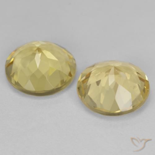 Golden Beryl Gemstones in 9 mm (calibrated) Size for Sale, Golden Beryl Stones in Light Gold Color
