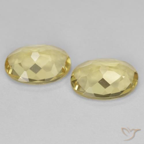 Golden Beryl Gemstones in 9 x 6 mm (calibrated) Size for Sale, Golden Beryl Stones in Dijon Yellow Color