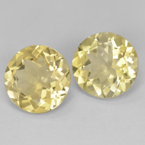 4.38 ctw Yellow Golden Beryl Stones, Natural Golden Beryl in Round Facet Shape for Sale