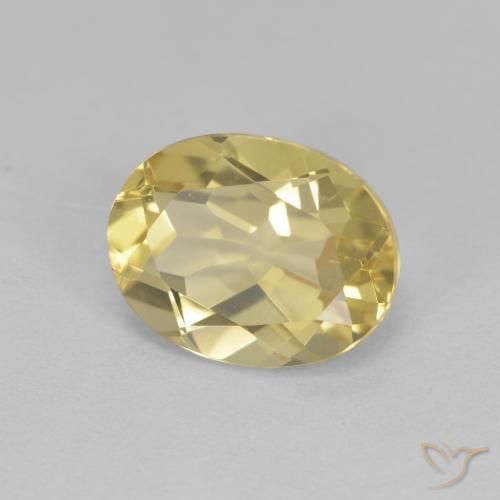 1.92 ct Yellow Golden Beryl Stone, Natural Golden Beryl in Oval Facet Shape for Sale