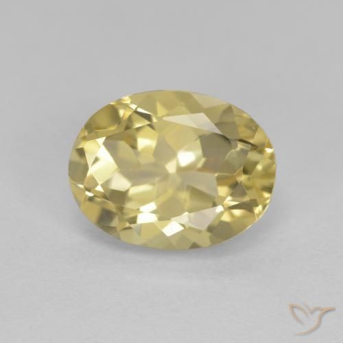 1.93 ct Yellow Golden Beryl Stone, Natural Golden Beryl in Oval Facet Shape for Sale