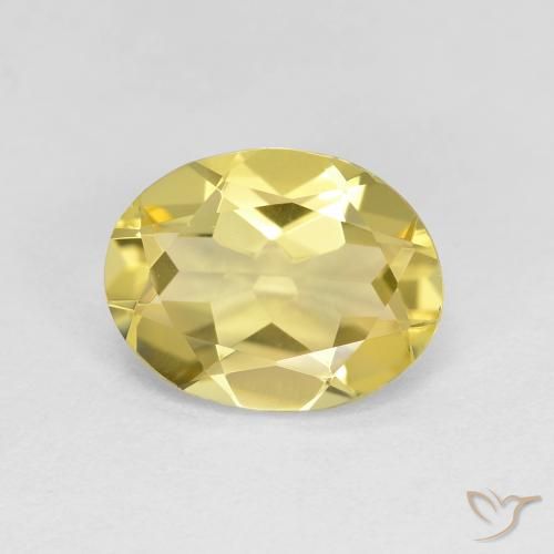 Berilo Dorado Amarillo Forma ovalada de 1.62 ct de Madagascar, dimensión 9,2 x 7,1mm, piedra preciosa natural No tratado, claridad vvs-vs, Berilo Dorado de 1 pieza en color Amarillo claro medio, dureza Mohs de 7.5 - 8 Adecuado para joyas de uso diario, Photo A