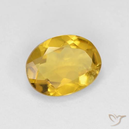 1.44 ct Yellow Golden Beryl Stone, Natural Golden Beryl in Oval Facet Shape for Sale