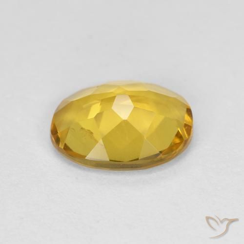 Golden Beryl Gemstone in 9 x 7 mm (calibrated) Size for Sale, Golden Beryl Stone in Deep Yellow Color