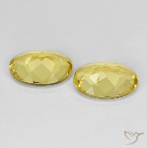 Golden Beryl Gemstones in 9 x 7 mm (calibrated) Size for Sale, Golden Beryl Stones in Dijon Yellow Color