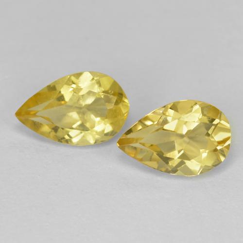 Light Gold Golden Beryl Gem - 0.9ct Pear Facet (ID: 604662)